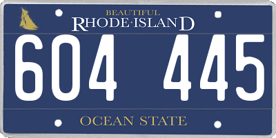 RI license plate 604445