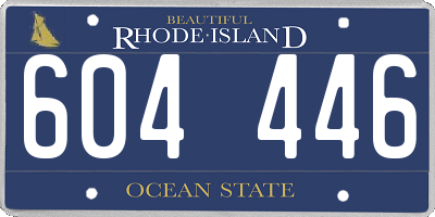 RI license plate 604446