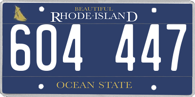 RI license plate 604447