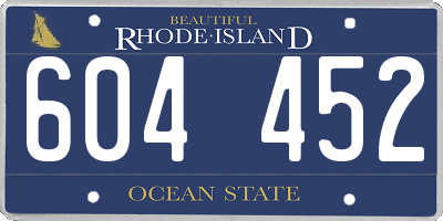 RI license plate 604452