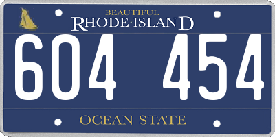RI license plate 604454