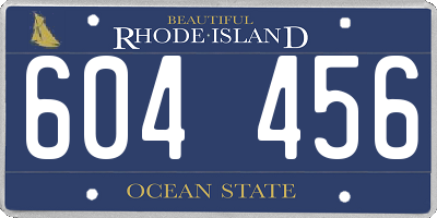 RI license plate 604456