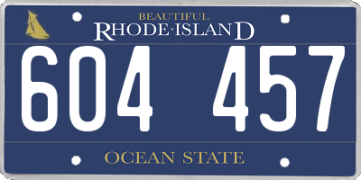 RI license plate 604457