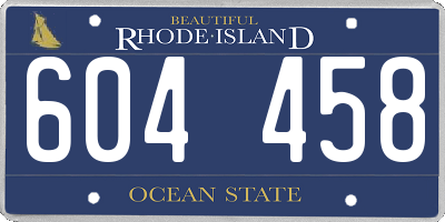 RI license plate 604458