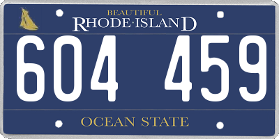 RI license plate 604459