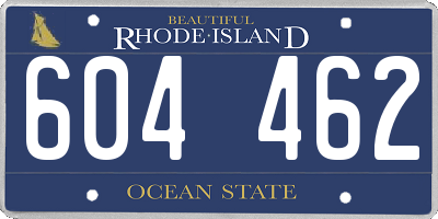 RI license plate 604462