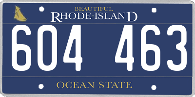 RI license plate 604463