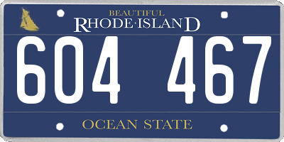 RI license plate 604467