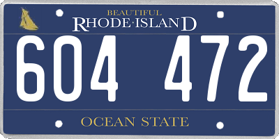 RI license plate 604472