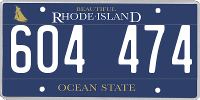 RI license plate 604474