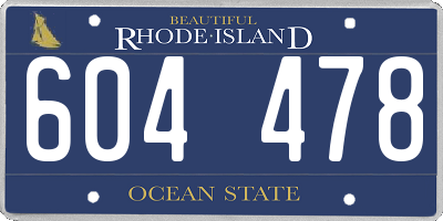 RI license plate 604478