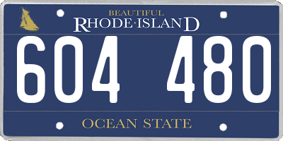 RI license plate 604480