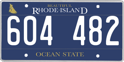 RI license plate 604482