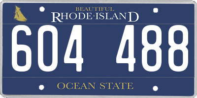 RI license plate 604488