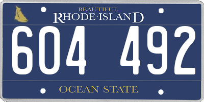 RI license plate 604492