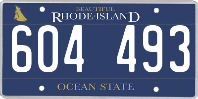RI license plate 604493