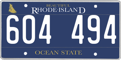 RI license plate 604494