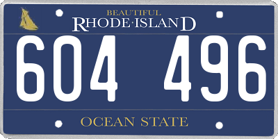 RI license plate 604496