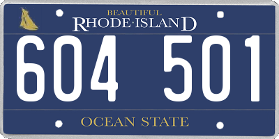RI license plate 604501
