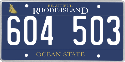 RI license plate 604503