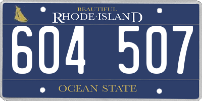 RI license plate 604507
