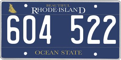 RI license plate 604522
