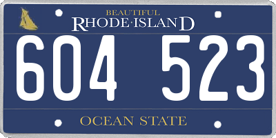 RI license plate 604523