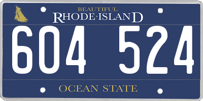 RI license plate 604524