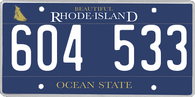 RI license plate 604533