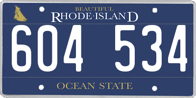 RI license plate 604534