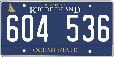 RI license plate 604536