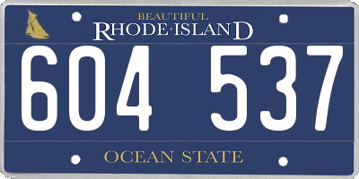 RI license plate 604537