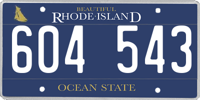 RI license plate 604543