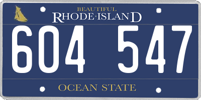 RI license plate 604547