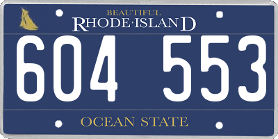 RI license plate 604553
