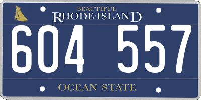 RI license plate 604557