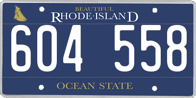 RI license plate 604558