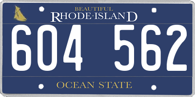 RI license plate 604562
