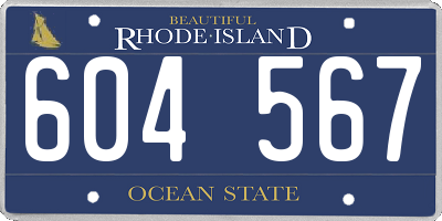 RI license plate 604567