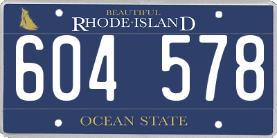 RI license plate 604578