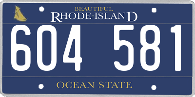 RI license plate 604581