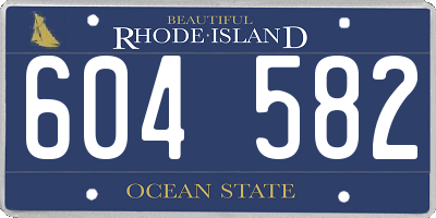RI license plate 604582
