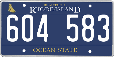 RI license plate 604583
