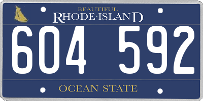 RI license plate 604592