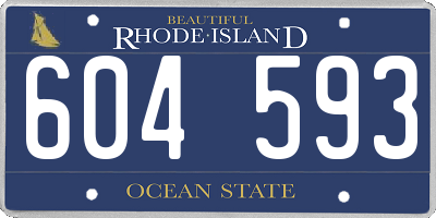 RI license plate 604593