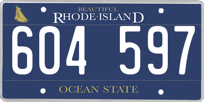 RI license plate 604597