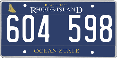 RI license plate 604598