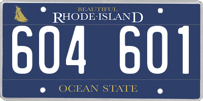 RI license plate 604601