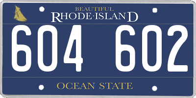 RI license plate 604602