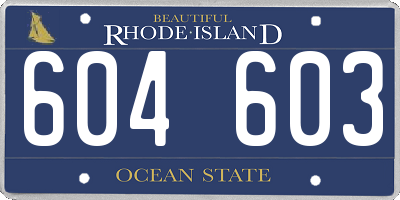 RI license plate 604603